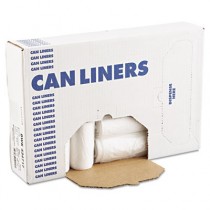 High-Density Can Liners, 43 x 47, 56-Gal, 17 Micron Equivalent, Clear, 25/Roll