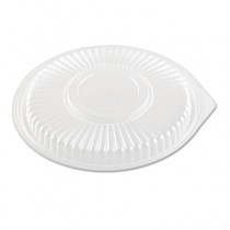 Microwave Safe Container Lid, Plastic, Fits 24-32 oz, Round, Clear, 75/Bag
