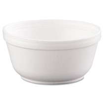 Foam Bowls, 12 Ounces, White, Round, 50/Pack