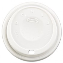 Cappuccino Dome Sipper Lids, Fits 12-24oz Cups, White