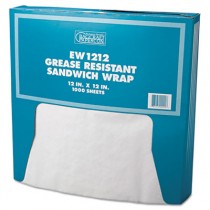 Grease-Resistant Paper Wrap/Liner, 12 x 12, White, 1000/Pack