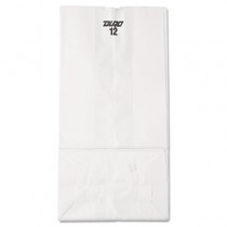 12# Paper Bag, 40-Pound Base Weight, White, 7-1/16 x 4-1/2 x 13-3/4, 500-Bundle