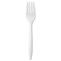 Wrapped Cutlery, 6 1/4", Fork, White