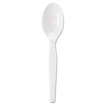 Individually Wrapped Polystyrene Teaspoons, White, 5.88 Inches, 1,000/Case