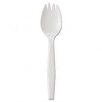 Medium-Weight Cutlery, 6 1/4", Spork, White