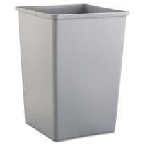 Untouchable Waste Container, Square, Plastic, 35 gal, Gray