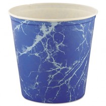 Double Wrapped Paper Bucket, Waxed, Blue Marble, 165 oz