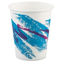 Jazz Hot Paper Cups, 10 oz., Polycoated, Jazz Design, 50/Bag