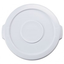 Round Brute Flat Top Lid, 16 x 1, White