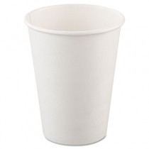 Polycoated Hot Paper Cups, 12 oz., White, 50/Bag