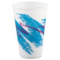 Jazz Waxed Paper Cold Cups, 12 oz, Tide Design