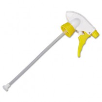 Chemical-Resistant Trigger Sprayer, 8 in, White/Yellow