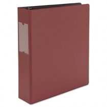 Suede Finish Vinyl Round Ring Binder With Label Holder, 2" Capacity, Maroon