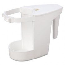 Toilet Caddy & Brush, White, Caddy: 8-In Length x 4-In Wide, Brush: 6-In. Length