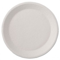 Savaday Molded Fiber Plates, 9 Inches, White, Round, 125/Pack