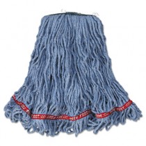 Web Foot Looped-End Wet Mop Head, Cotton/Synthetic, Medium Size, Blue