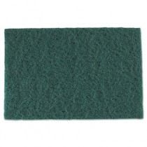 Medium-Duty Scouring Pad, 6 x 9, Green, 10 per Pack