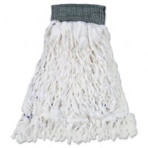 Clean Room Mop Heads, Rayon, Looped-End, White, Medium