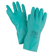 Sol-Vex Sandpatch-Grip Nitrile Gloves, Green, Size 10