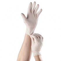 Latex Gloves, Powder-Free, Natural White, Medium, 100/Dispenser Pack
