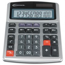 15971 Large Digit Commercial Calculator, 12-Digit LCD, Dual Power, Silver