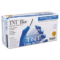 TNT Disposable Nitrile Gloves, Non-powdered, Blue, Large