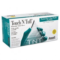 Touch N Tuff Nitrile Gloves, Teal, Size 8.5-9