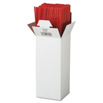 Unwrapped Cocktail Straws, 7 3.4", Plastic, Red