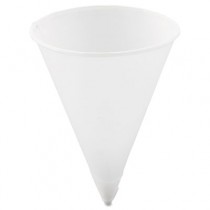 Cone Water Cups, Paper 4 oz, Rolled Rim