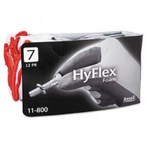 HyFlex Foam Gloves, White/Gray, Size 7