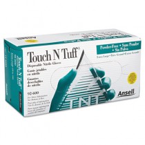 Touch N Tuff Nitrile Gloves, Teal, Size 9.5-10
