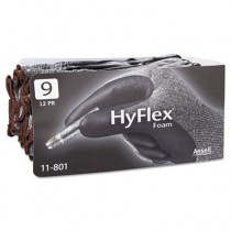 HyFlex Foam Gloves, Dark Gray/Black, Size 9