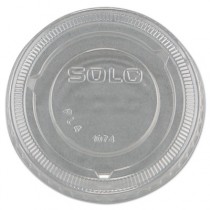 No-Slot Plastic Cup Lid, 3.25-9oz Cups, Clear, 125/Sleeve