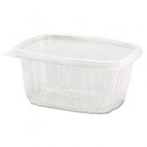 Clear Hinged Deli Container, Plastic, 16 oz, 5-3/8 x 4-1/2 x 2-5/8, 100/Bag