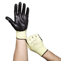 HyFlex Medium-Duty Assembly Gloves, Gray/Green, Size 10