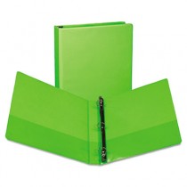 Presentation View Binder, Round Ring, 11 x 8-1/2, 1" Capacity, Lime, 2/Pack