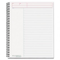 Cambridge Wirebound Notebook Planner, Legal Rule, 8 1/2" x 11", White, 80 Sheets