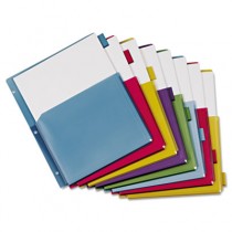 Poly Expanding Pocket Index Dividers, 8-Tab, Letter, Assorted, per Pack