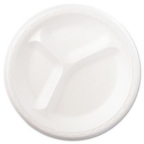 Celebrity Foam Dinnerware, 8.88", 3-C Plate, White