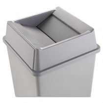 Swing Top Lid for Square Waste Container, Plastic, Gray