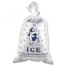 Ice Bag, 12 x 21, 10-Pound Capacity, 1.50 Mil, Clear/Blue, 1000/Case