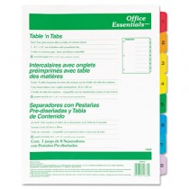 Office Essentials Table 'N Tabs Dividers, Eight Multicolor Tabs, 1-8, Letter