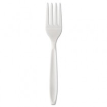 Reliance Mediumweight Cutlery, Standard Size, Fork, Indiv. Wrap, White