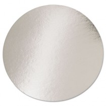 Round Flat Foil-Lam Food Container Lids, White/Aluminum, 7dia