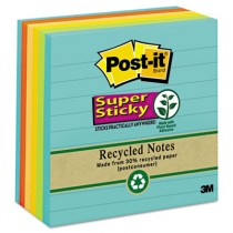 Super Sticky Recycled Notes in Farmers Market Colors, 4 x 4, 90/Pad, 6 Pads/Pack
