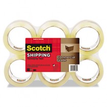 3750 Commercial Grade Packaging Tape, 1.88" x 54.6yds, Clear, 6 Rolls per Pack