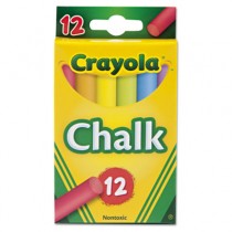 Chalk, Assorted Colors, 12 Sticks/Box