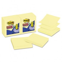 Super Sticky Pop-Up Refill, 3 x 3, Canary Yellow, 12 90-Sheet Pads/Pack
