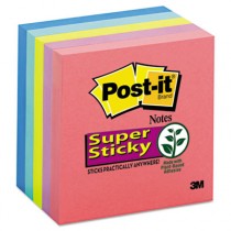 Super Sticky Notes, 3 x 3, Five Jewel Pop Colors, 5 90-Sheet Pads/Pack