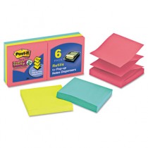 Pop-Up Refill, 3 x 3, 3 Jewel Pop Colors, 6 90-Sheet Pads/Pack
